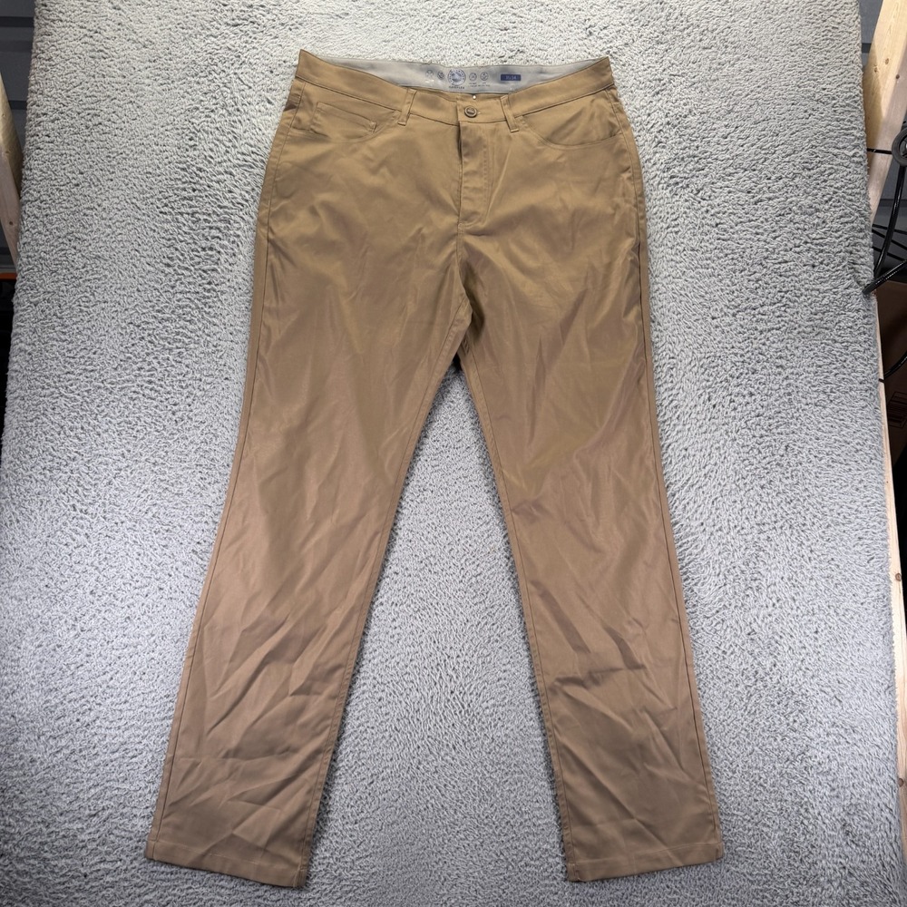 Flag & Anthem Madeflex Pant Mens 36x34 Brown Polyester Straight Golf Performance